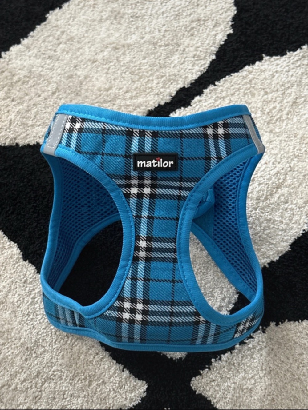 Matilor Blue Plaid Breathable Dog Harness
